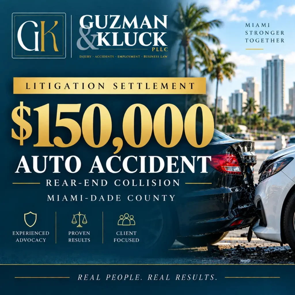 $150,000 Rear-End Auto Accident Settlement in Miami-Dade