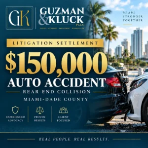 $150,000 Rear-End Auto Accident Settlement in Miami-Dade